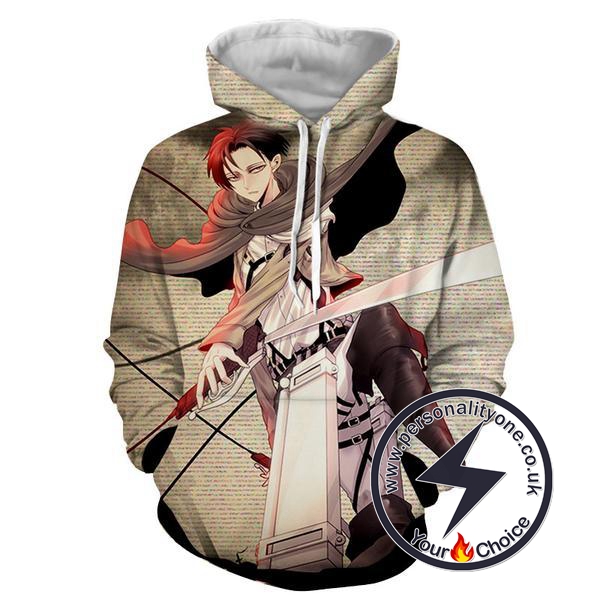 Attack On Titan - Levi Ackerman 3D - Attack On Titan Hoodies